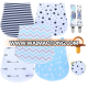 A set of 5 pack of baby burp cloths 3 layers extra soft waterproof absorbent burp cloths